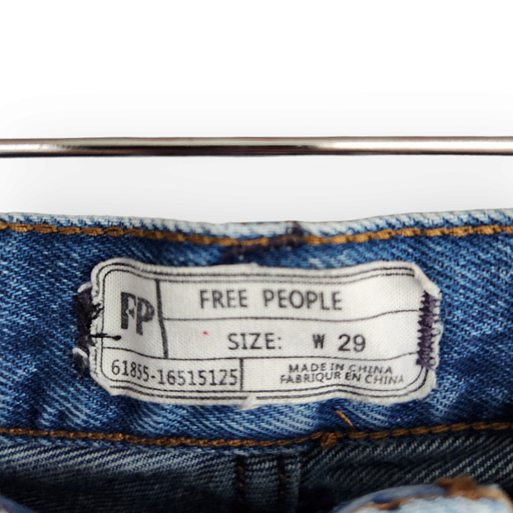 Free People Mid Wash High Waisted Cropped Kick Boot Cut Jeans 29 - Picture 7 of 8